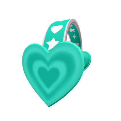 Preppy Teal Heart Wave Headphones