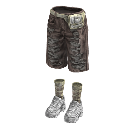 Denim Teared Stylish Jorts (Beige Cream)