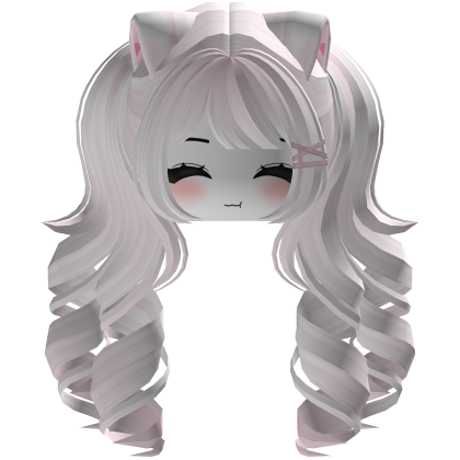 Cute hair emo Y2K cat-ear braids (pink)