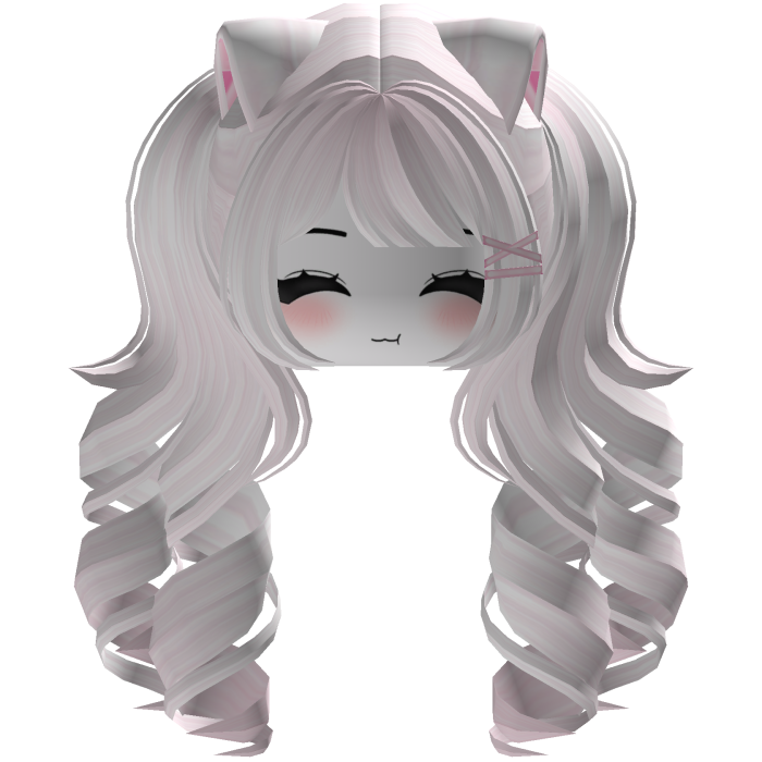 Cute hair emo Y2K cat-ear braids (pink)