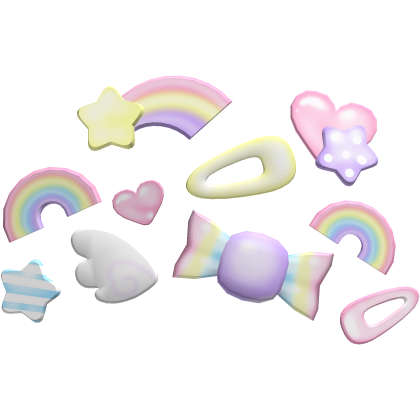 (´ ∀ ` *) !! cutie vibrant rainbow decora clips