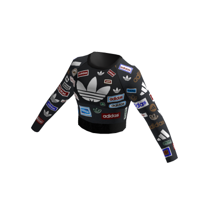 adidas Logo Mania Black Crop Top