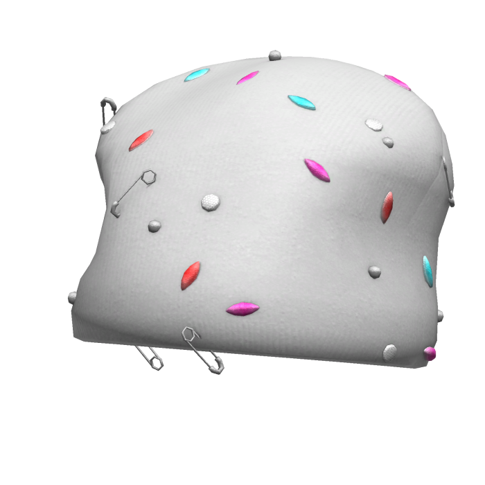 White Baggy Oversized Pinned Decora Y2K Beanie