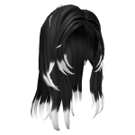 Long Black Hair with White Ombre