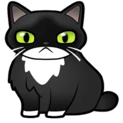 Black-and-white cartoon cat