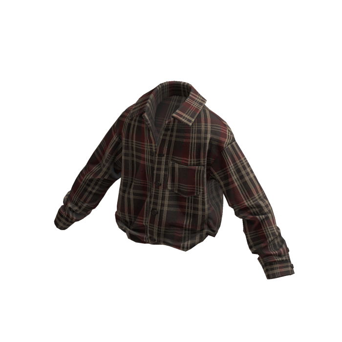Casual Tucked Brown/Beige Shirt (Plaid)