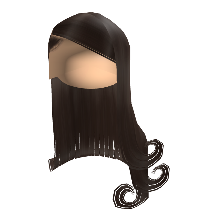 ♡ side swooped long midnight curlys (brown)