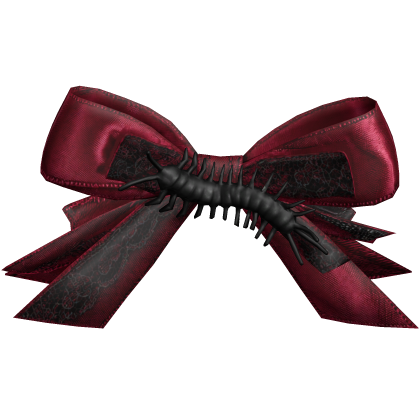 Y2k Vkei Emo Dark Cherry Red Laces Centipede Bow