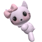 Light Pink Cutesy Happy Kitten Companion On Head