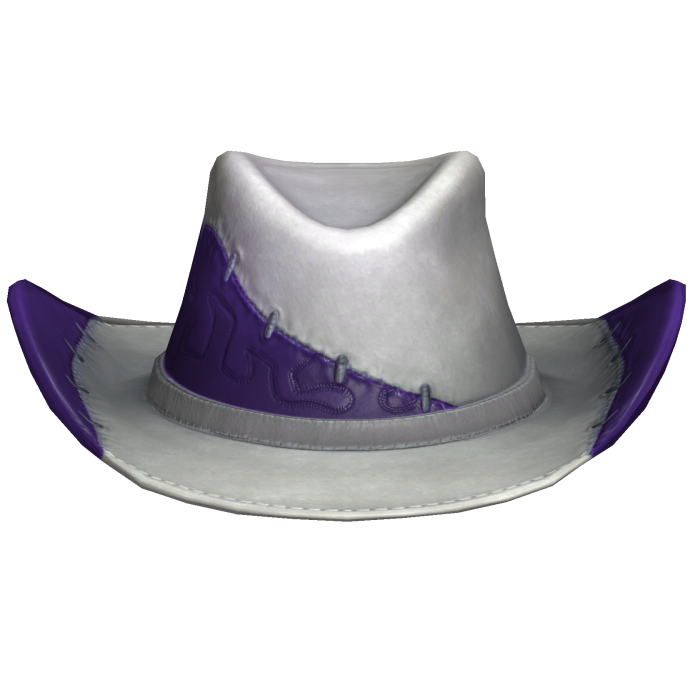 White & Purple Stitch Cowboy Hat