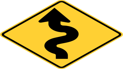 Curvy Road Left Sign Roblox decal