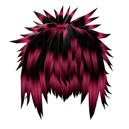 Fluffy Spiky Emo Black & Pink Hair Roblox item