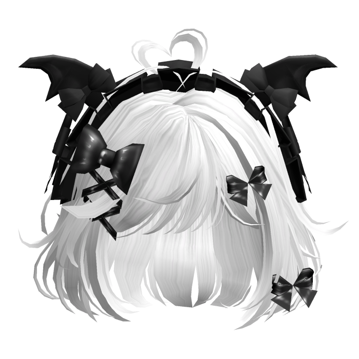 Goth Bob w/Maid Headband (White)