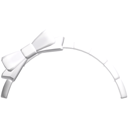 ♡ : cute ruffled bow headdress in white Roblox item