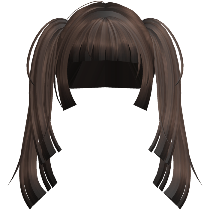 blunt cute warm brown pigtails hime bangs