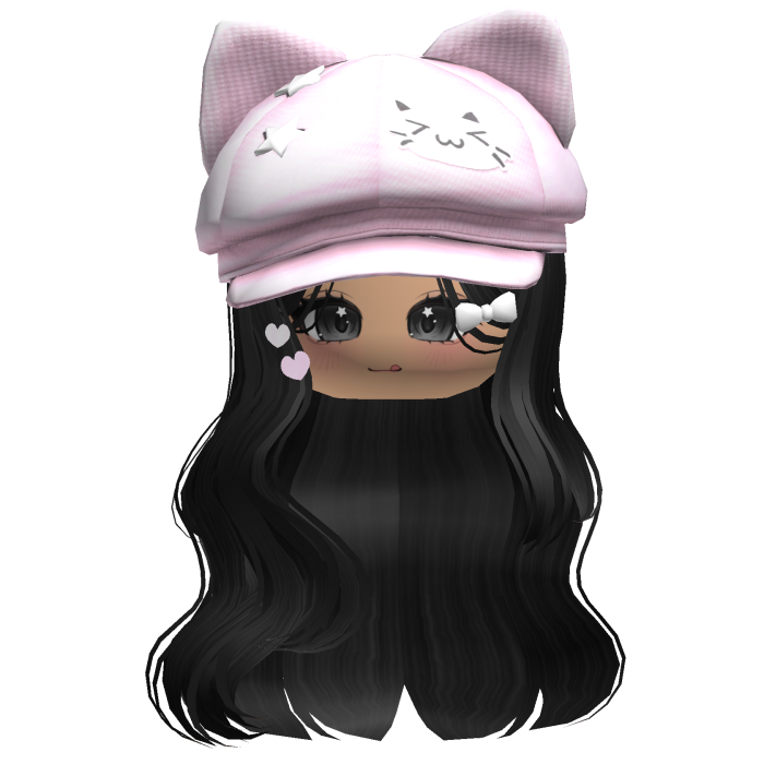 Black Kitty Ears Cap Wavy Hair