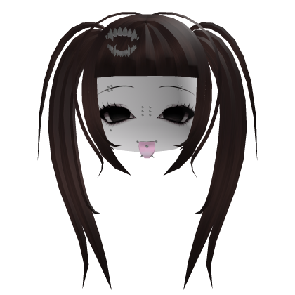Emo Punk Piercings Girl Head | Brown Roblox item