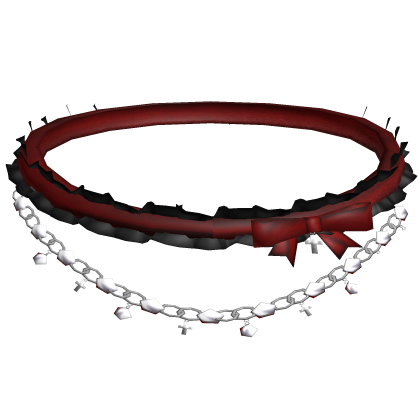 red black van cleef doll choker lace ruffled