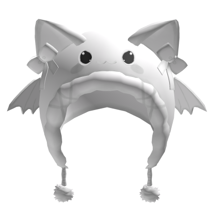 Cute Halloween Bat Cat Hood - White
