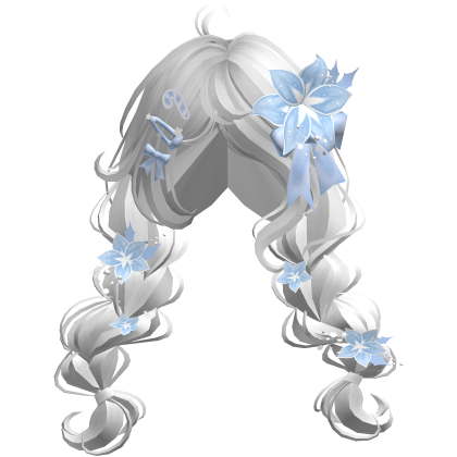 ♡ Christmas Preppy Flower Braids (White & Blue)