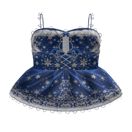 3.0 Christmas Blue Snowflake Lolita Corset Dress
