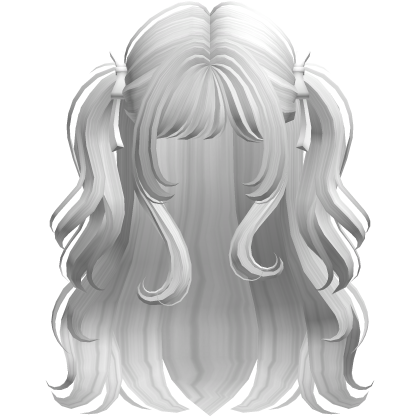 Cute Half Up Pigtails w/ White Bows White Roblox item