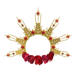 Royal Ruby Floral Crown with Golden Halo