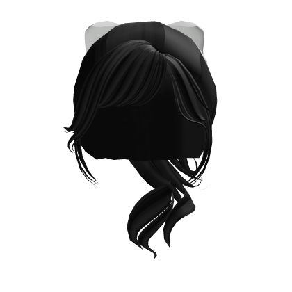 cutesi ponytail bow hair in black Roblox item