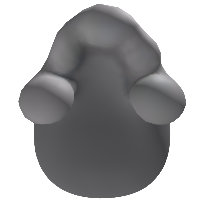 Grey stylized big slime blob hair