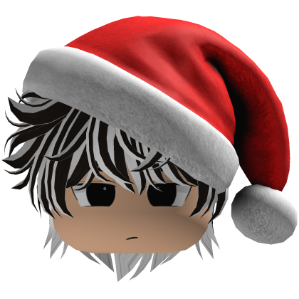 fluffy hair Christmas beret hat y2k (White-black)