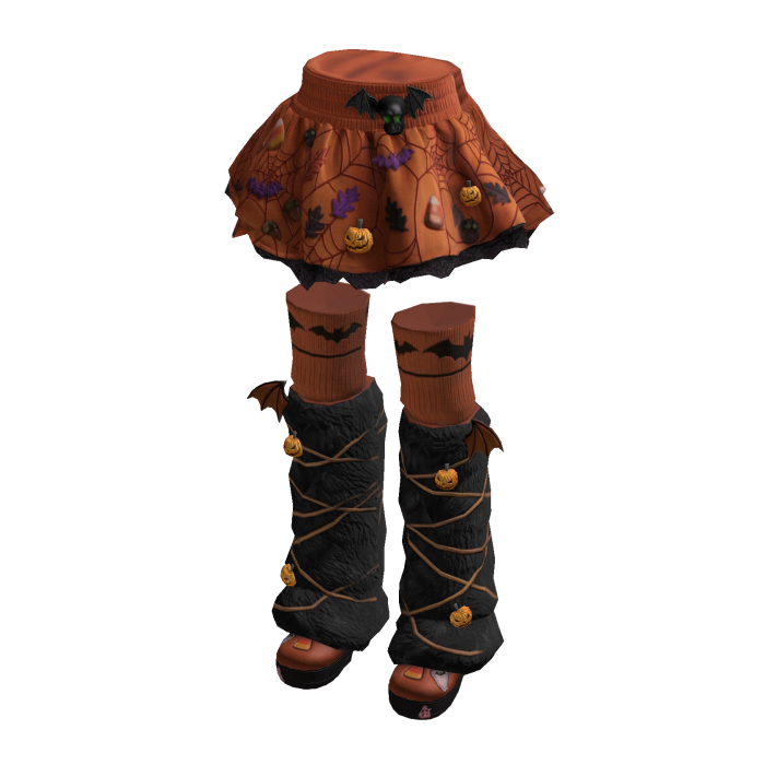 Orange Halloween Skirt w/ Shoes