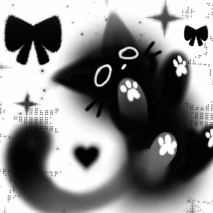 Cute Black Cat Emo Background