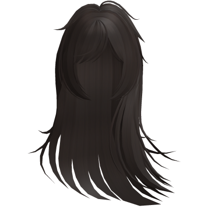 windy wispy long messy hair in brown Roblox item