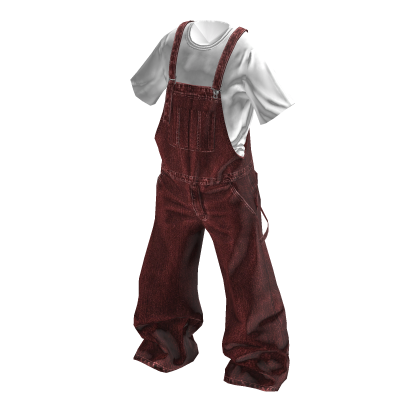 💗DENIM BIB OVERALLS_RED thumbnail