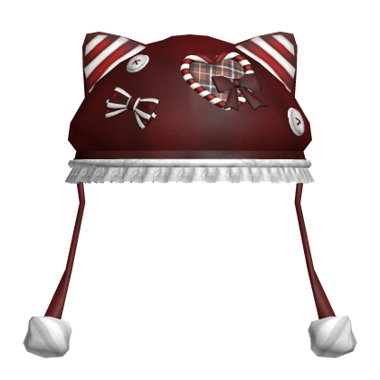 Cute Christmas Candycane Cat Hat in Red