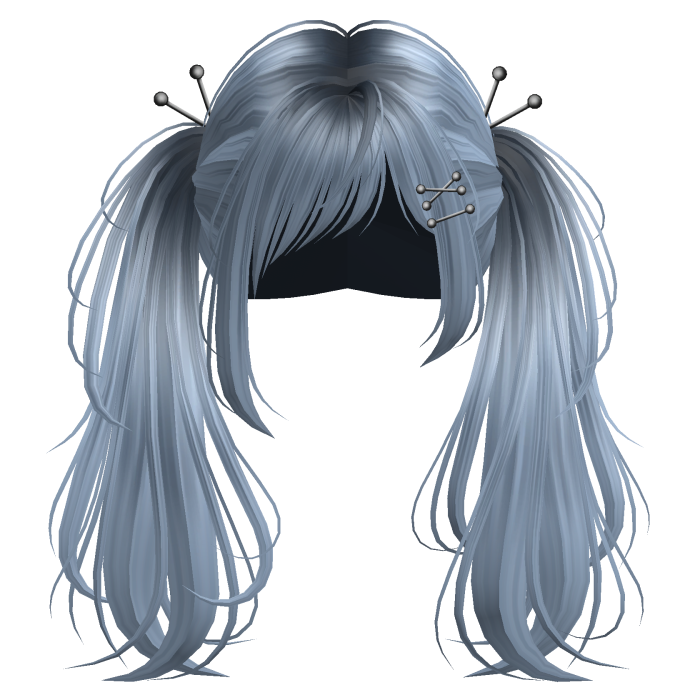 Sky Blue Y2K Emo Punk Pigtails w/ Pins