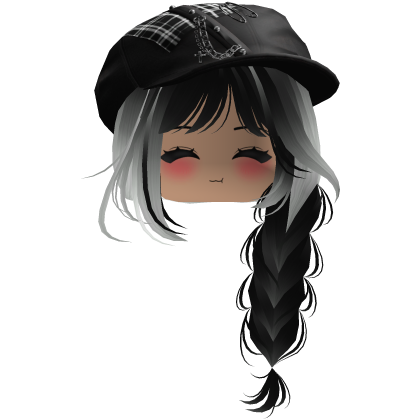 fluffy Y2K emo hair cute pretty braids (White) Roblox item