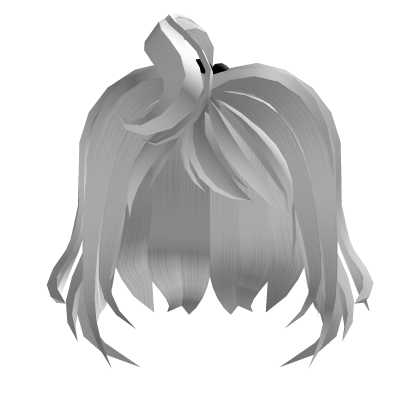 White short hair w/ cute ponytail Roblox item