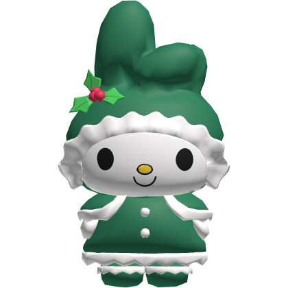 Green Christmas My Melody Bunny Backpack Plush