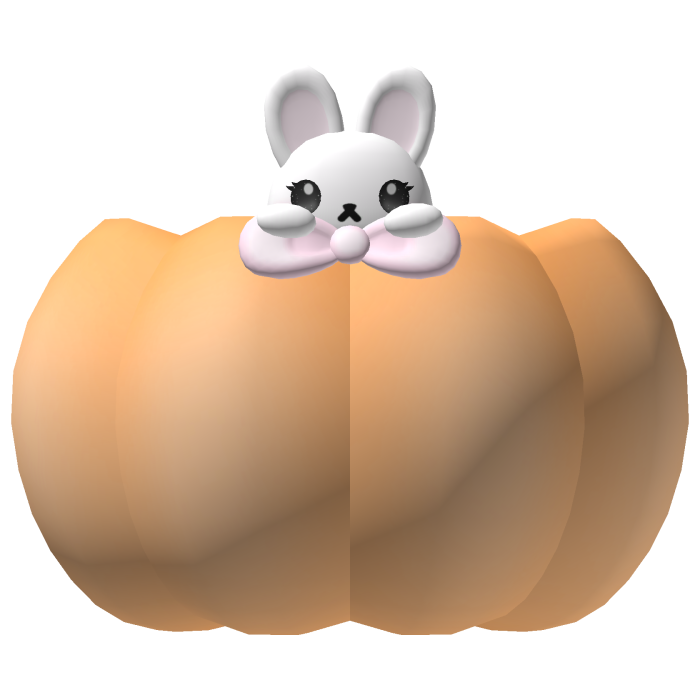 cute little pumpkin w/ bunny peeking out