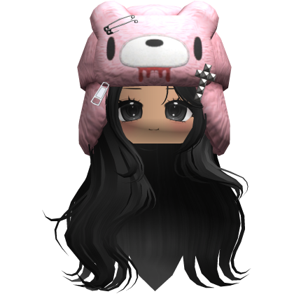 Fuzzy Bear Ushanka Flowy Long Hair (Black) Roblox item
