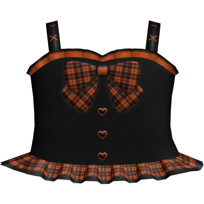 cute emo halloween plaid witch dress in orange