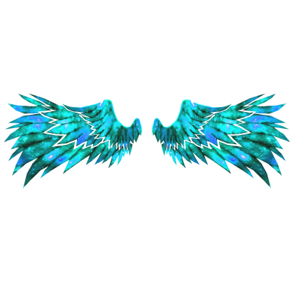 Cartoony Cyan Galaxy Angel Wings🌌