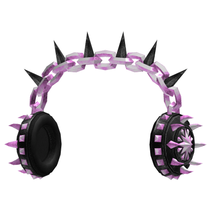 Black and Pink Spikey Headphones