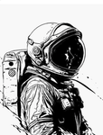Sideways astronaut studio