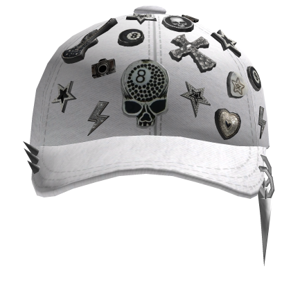 Y2K Hat Pins Cap - White thumbnail