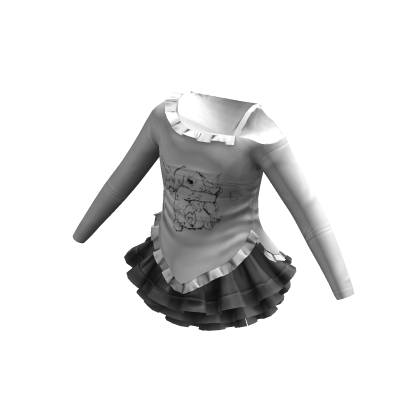 Aesthetic Y2K Top w Ruffled Skirt