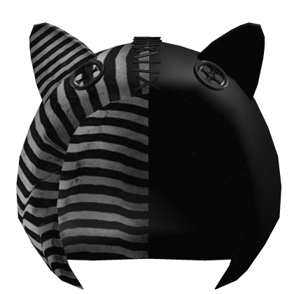 ꉂ SPLIT & stitched neko HOOD // striped 邪心