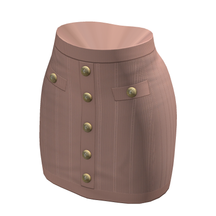 Gold-Button vintage designer Knit Skirt | Beige thumbnail
