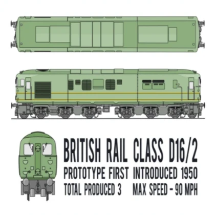 British Rail Class D16 2 Loco Diagram Gift Poster
